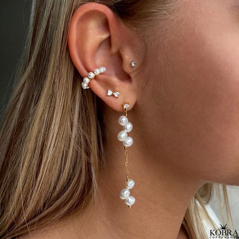 "Marry Berry" smukke og unikke hndlavet guld reringe med gte ferskvandsperler