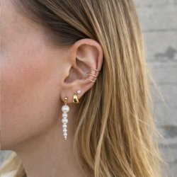 "Paloma" earrings with real freshwater pearls in 18 carat gold plated