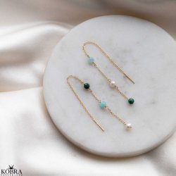 "Green Harmony" 18 karat forgyldte elegante perle reringe