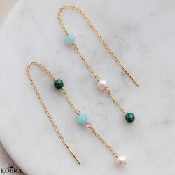 "Green Harmony" 18 karat forgyldte elegante perle reringe