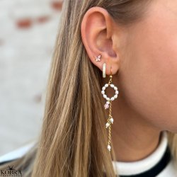 "Irina" 18 karat forgyldte reringe med gte ferskvandsperler