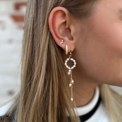 "Irina" 18 karat forgyldte reringe med gte ferskvandsperler