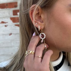 "Irina" 18 karat forgyldte reringe med gte ferskvandsperler