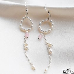 "Irina" slv reringe med gte ferskvandsperler