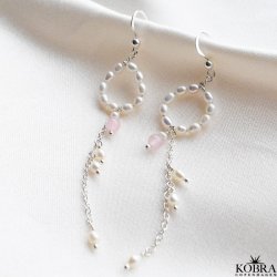 "Irina" slv reringe med gte ferskvandsperler