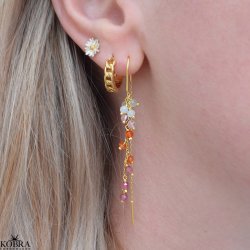 "Marguerit" silver earrings with daisies