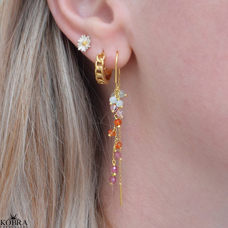 "Marguerit" silver earrings with daisies
