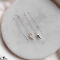 "Pearl Breeze" perlereringe i slv med konkylie og gte ferskvandsperler