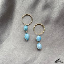 "Sugar" gold-plated earrings with blue freshwater pearls