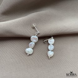 "Shake" perle reringe med organiske ferskvandsperler i slv