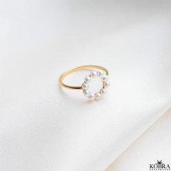 "Sicily" ring med pärlor i guld