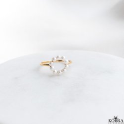 "Sicily" ring med pärlor i guld