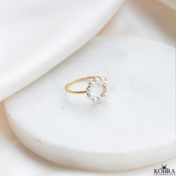 "Sicily" ring med pärlor i guld