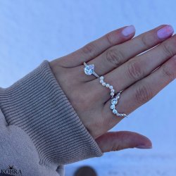 "Casablanca" pearl ring in silver with genuine freshwater pearls