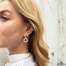 "Sicily" perle hoops i sterling slv 