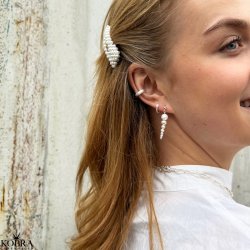 "Paloma" earrings with genuine freshwater pearls in sterling silver