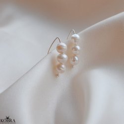 "Soline" �reringe i sterling s�lv med �gte ferskvandsperler