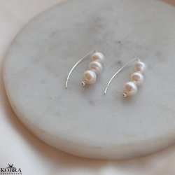 "Soline" �reringe i sterling s�lv med �gte ferskvandsperler