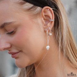 "Isla" slv reringe med hvide sten