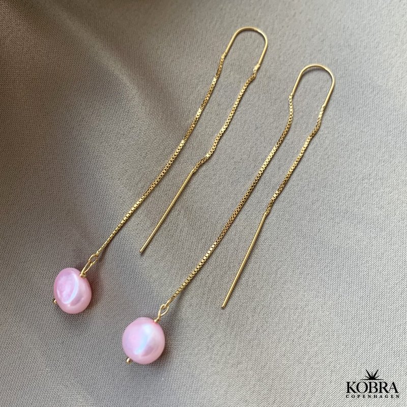 "Pina" guld reringe med lyserde perler 