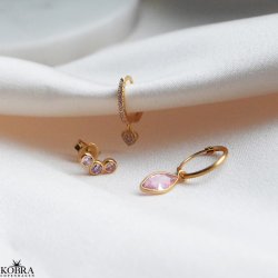 "Pink Passion" 3 stk guld reringe med pink tema