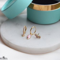 "Pink Passion" 3 stk guld reringe med pink tema