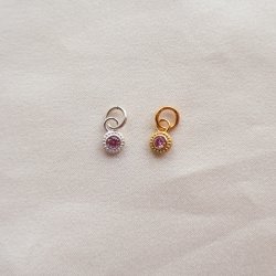 "Poise" Birthstone i s�lv eller forgyldt