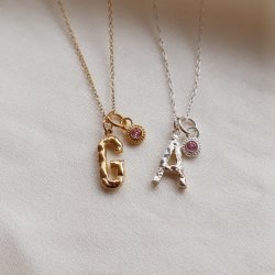 "Poise" Birthstone i s�lv eller forgyldt
