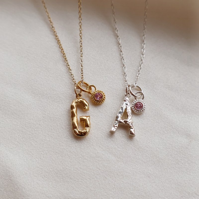 "Poise" Birthstone i s�lv eller forgyldt