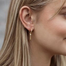 "Pippi" guld "slange" reringe med hvide sten