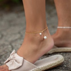 "Pixi" ankelkde med perler i guld