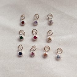 "Poise" Birthstone i s�lv eller forgyldt