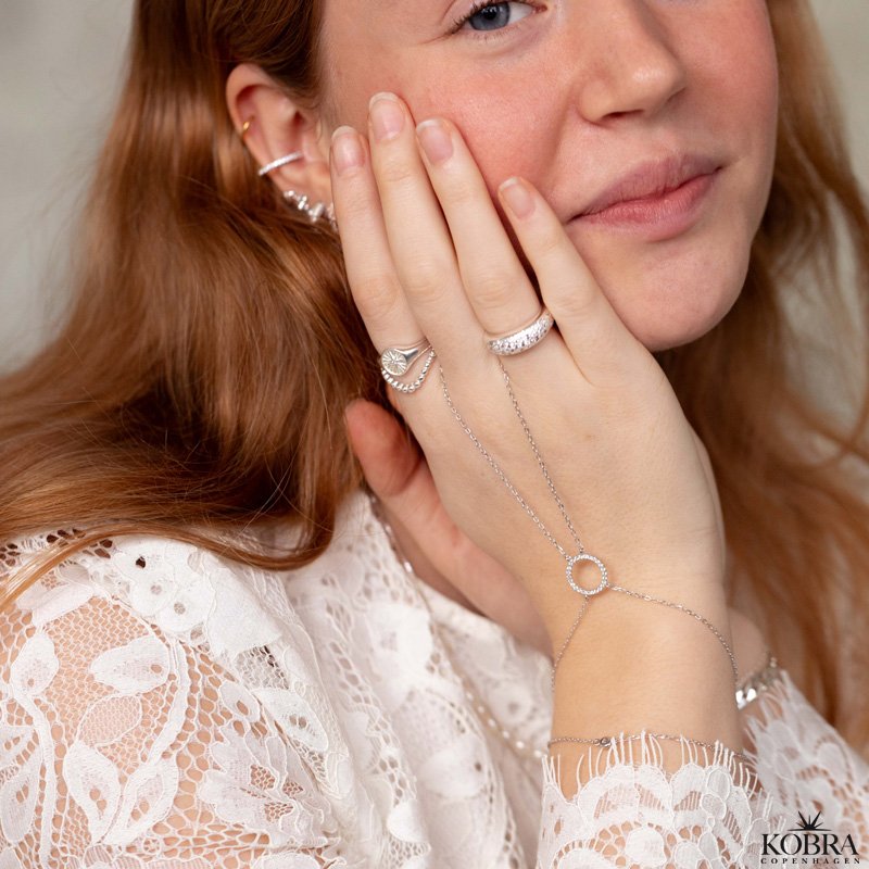 "Rising Sun" bracelet and ring in sterling silver