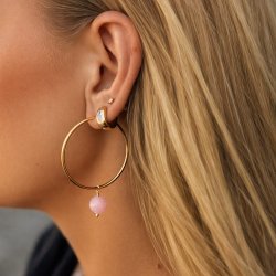 "Poppy" hoops med farvede perler