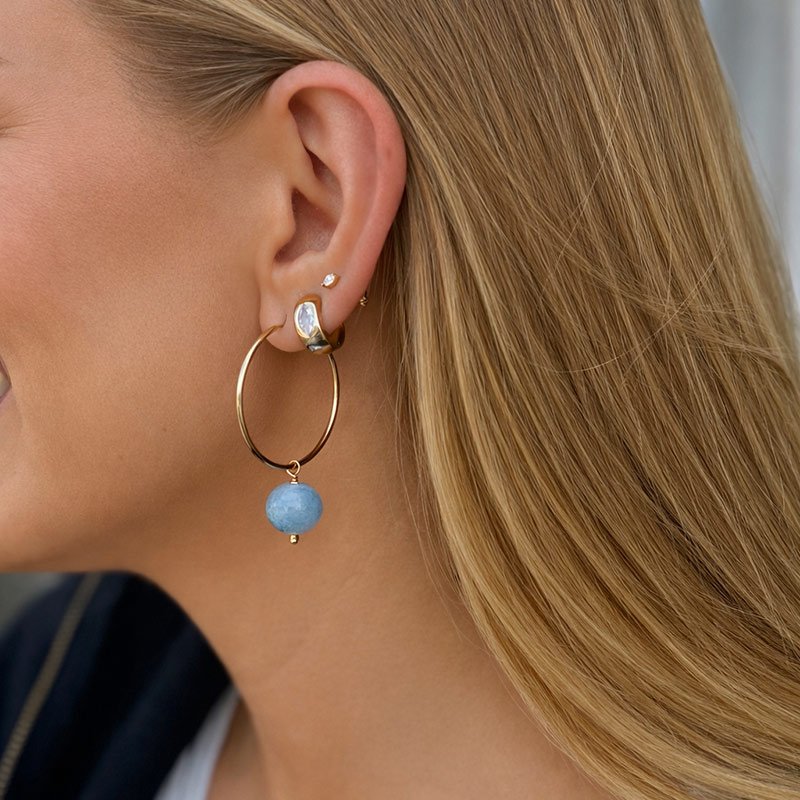 "Poppy" hoops med farvede perler