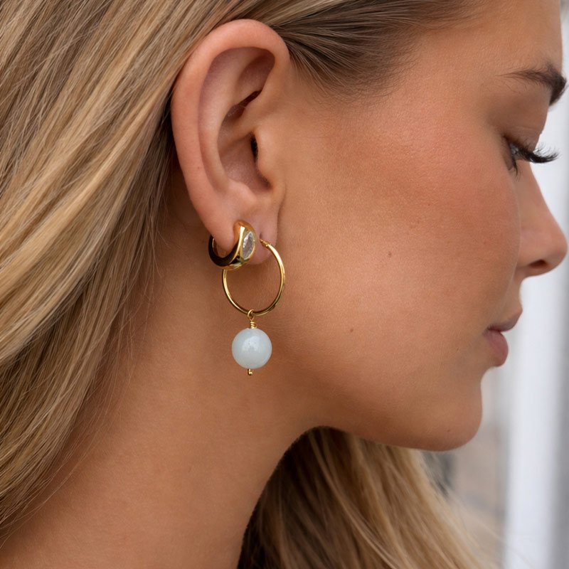 "Poppy" hoops med farvede perler