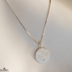 "Precious" slv amulet med kryds gravering