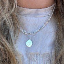 "Precious" slv amulet med kryds gravering