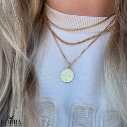 "Precious" guld amulet med kryds gravering