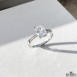 "Vanity" smuk prinsesse slv ring med hvide zirkonia sten