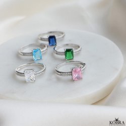 "Vanity" smuk prinsesse slv ring med hvide zirkonia sten