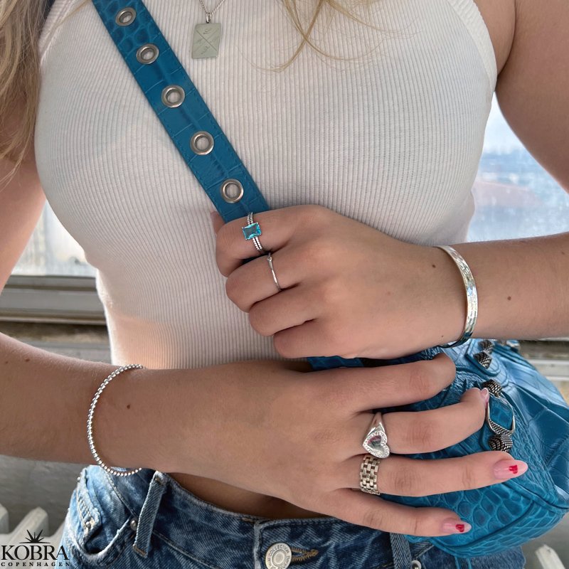 "Mellow" silver bracelet / cuff with silver balls