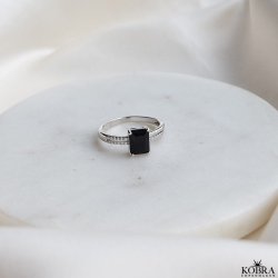 "Vanity" slvring med sort zirkonia sten