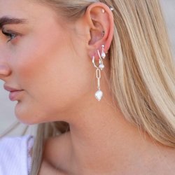 "Joanna" sm slvrestikker med hvid ferskvandsperle