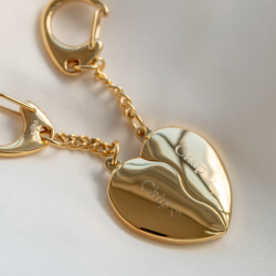 "Love-Link" 18k gold plated keychain set with engraving
