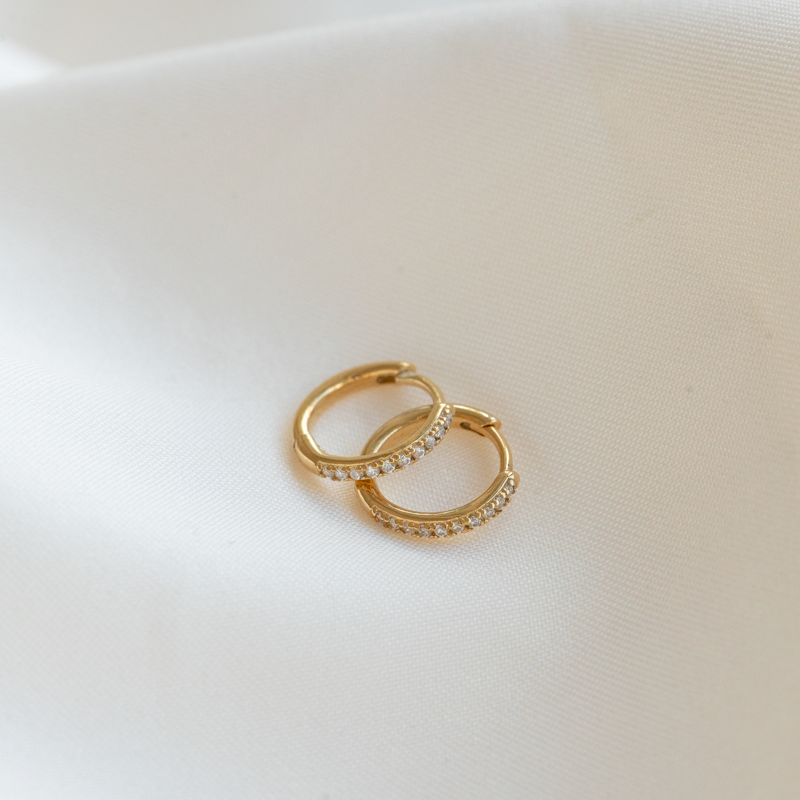  "Vera" Classic zirkonia hoops - Mini, Small eller Medium 18k guldbelagt