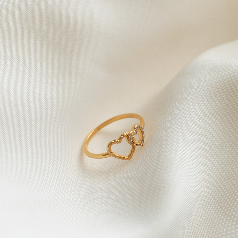 "Ever After" gold-plated heart ring