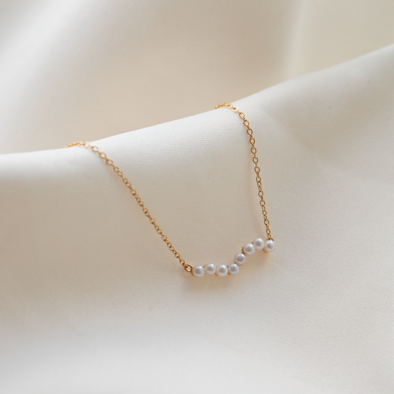 "Casablanca" gold-plated necklace with genuine freshwater pearls