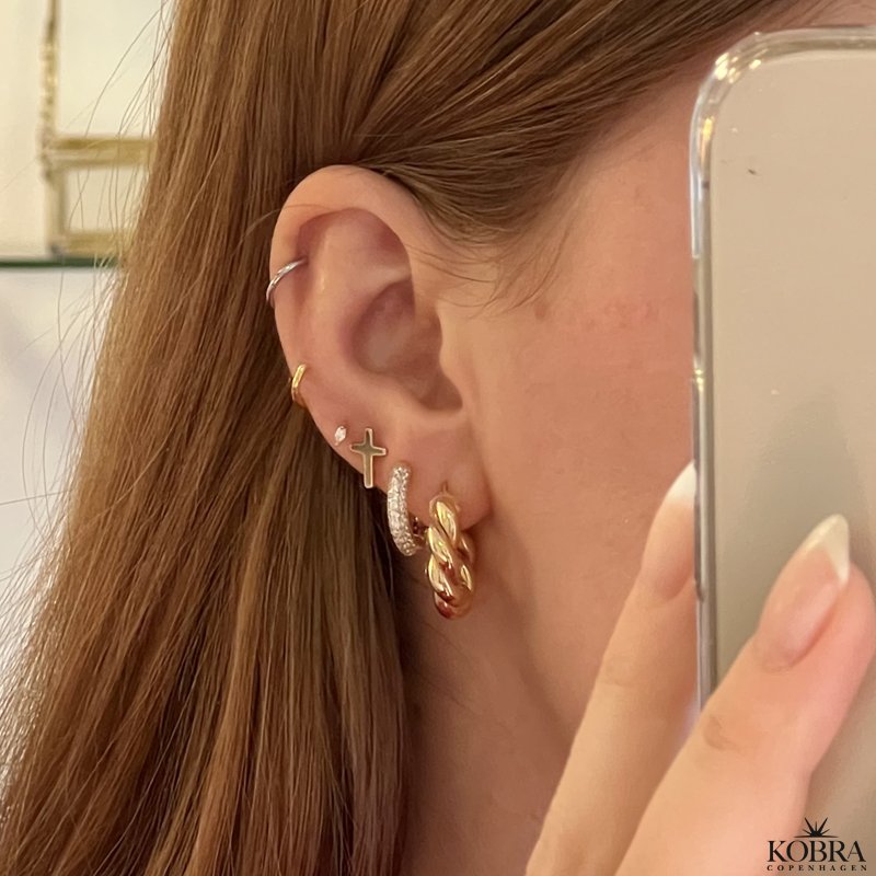 "Promise" Sm 18 karat forgyldte kors reringe