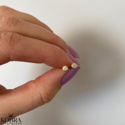 "Purple" guld restikker med lilla sten